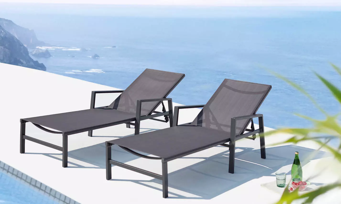 Lot de 2 transats en aluminium avec accoudoirs de Kocoon