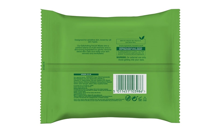 Image 2: Simple Exfoliating Facial Wipes