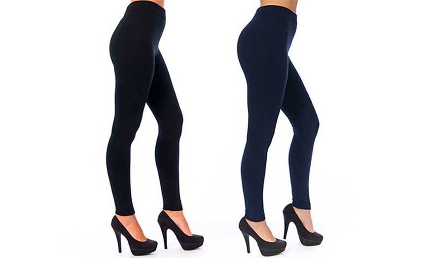 Image 12: Fleece Lined Leggings Two-Pack