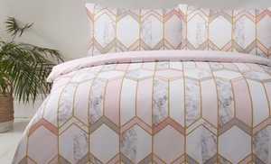 Geo Metallic Marble Duvet Set 