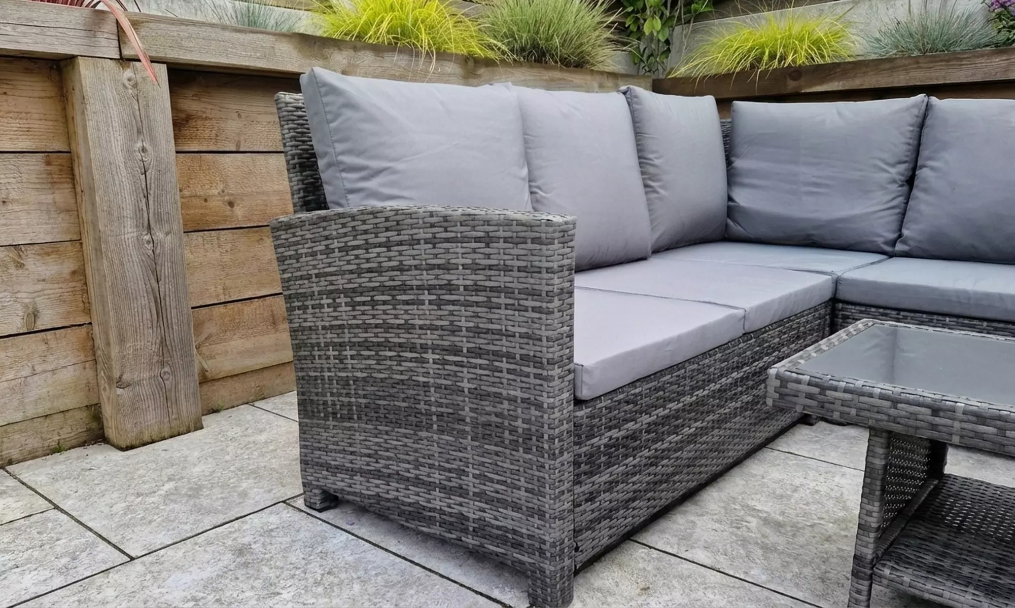 Canada Outdoor Corner Sofa Dining Set with Lift-Up Table