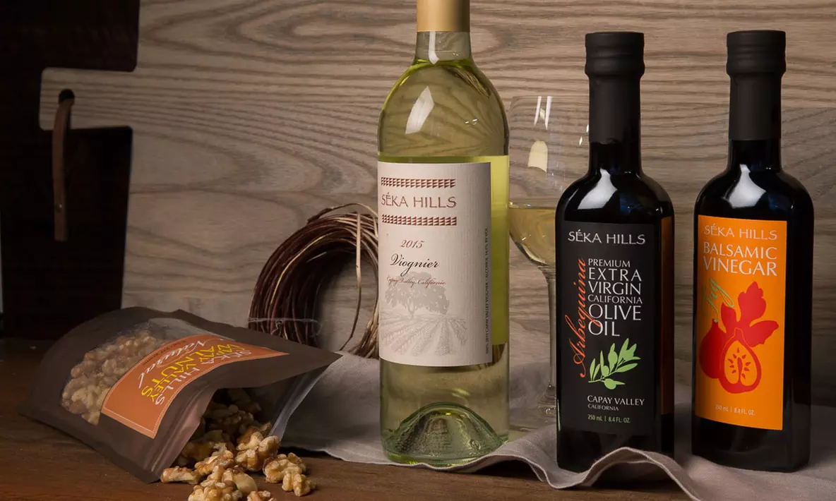 Wine and Olive-Oil Tasting and Wine Bottle for Two or Four at Séka Hills Olive Mill and Winery (Up to 58% Off) - Primary Image