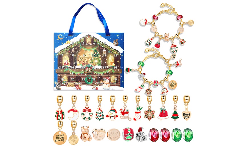 Image 13: 24 Days Christmas Countdown Advent Calendar DIY Bracelet Kit