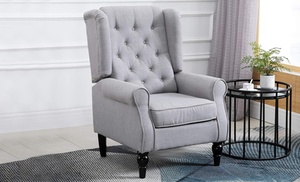 HomCom Wood Fabric Accent Armchair