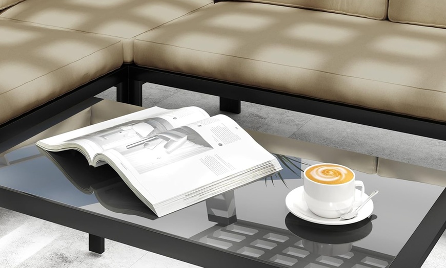 Image 6: Outsunny Five Seater Garden Corner Sofa Set