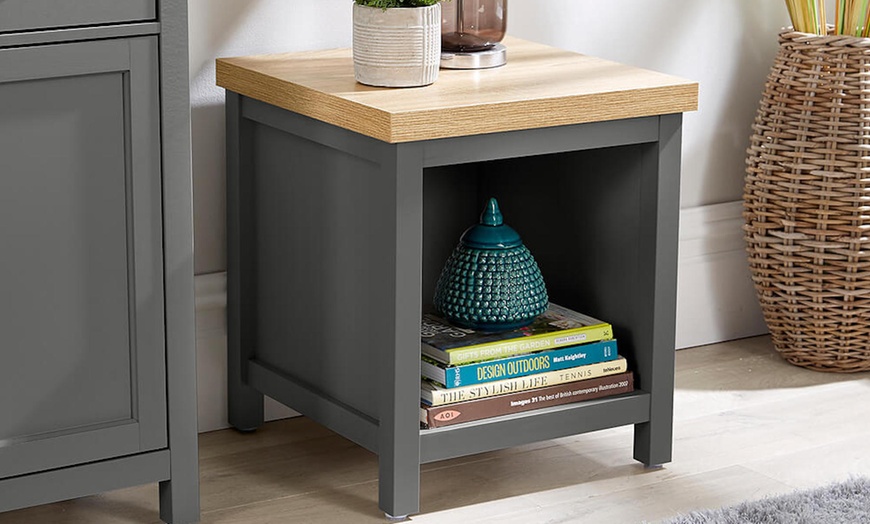 Image 5: Furniture Dealz Avon Side Lamp Table Storage Unit 