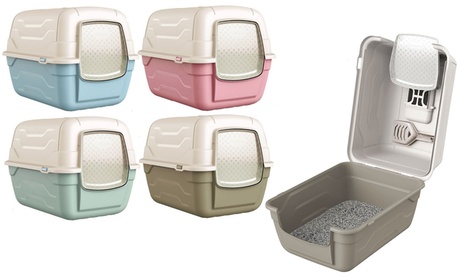 Lettiera chiusa per gatti Roto Toilet, disponibile in 4 colori