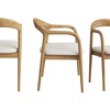 Image 4: 2 sillones de mesa en fresno y lino natural crudo, Titus de Dossense