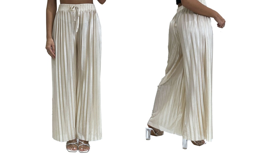 Image 11: Women's Wide Leg Palazzo Trousers