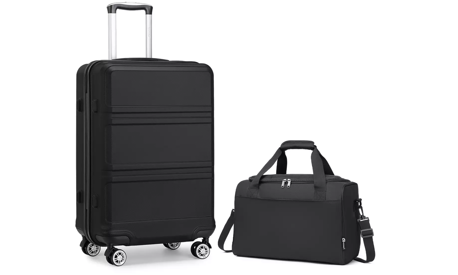 KONO 4er-Set Reisegepäck mit 3 Hartschalenkoffern inkl. Reisetasche