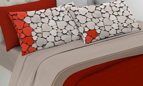 Completo lenzuola matrimoniale con stampo digitale Spin-Off disponibile in varie fantasie