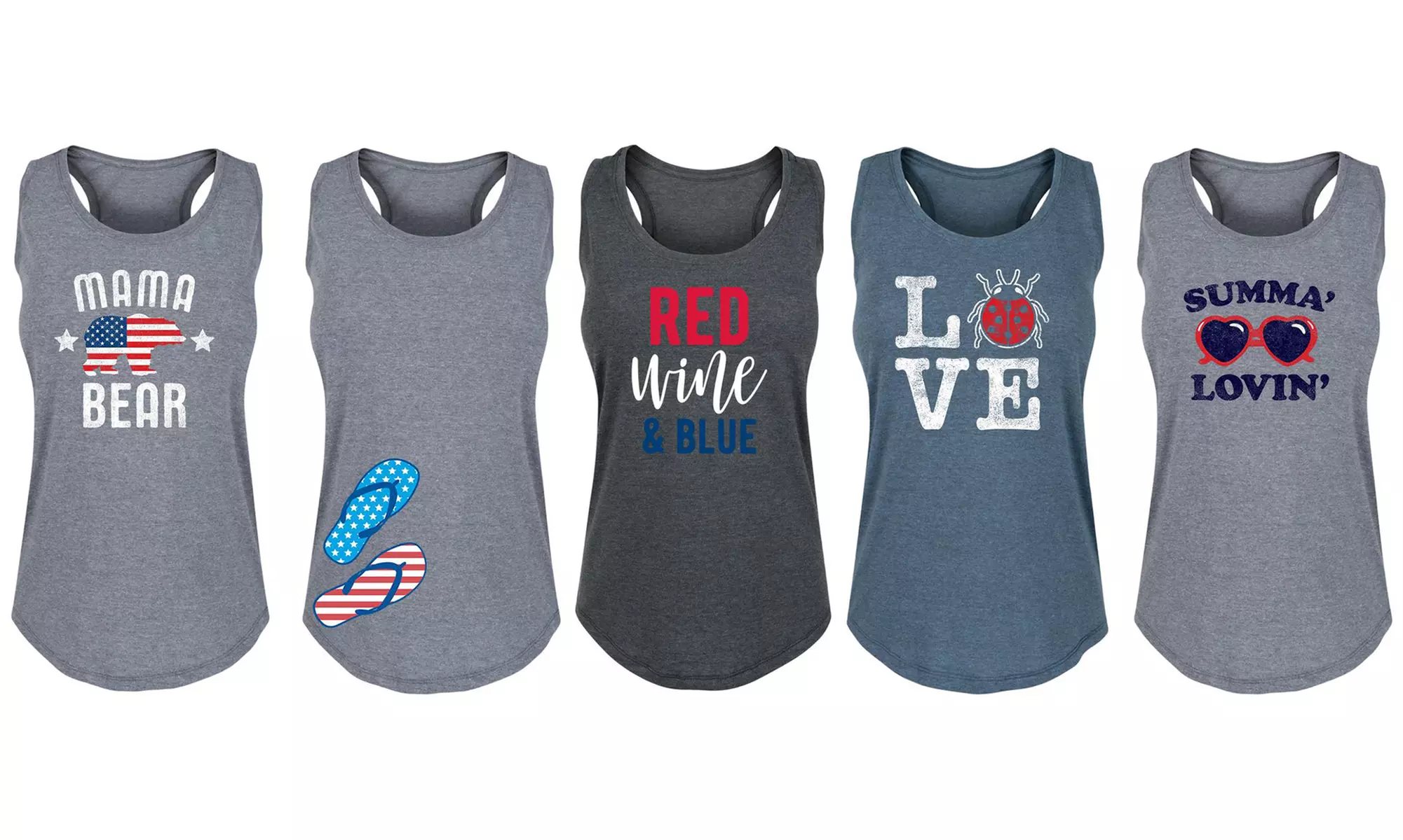 Women's 4th of July Racerback Tanks. Plus Sizes Available - Primary Image