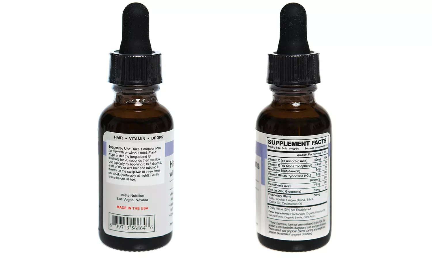 Biotin Natural Hair Supplement Sublingual Liquid Drops (2-Pack) - Image 2