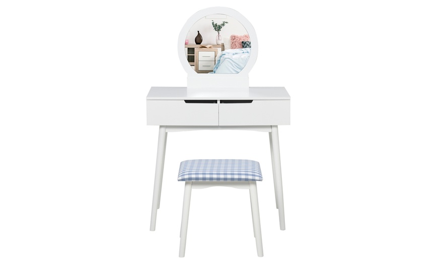 Image 9: HomCom Dressing Table Set