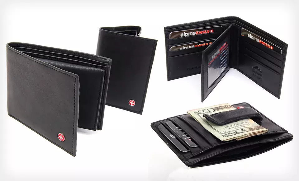 $9.99 for an Alpine Swiss Men’s Leather Wallet ($35 List Price). Five Styles Available. Free Returns. - Primary Image