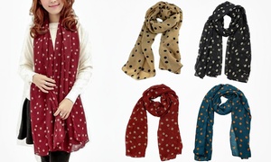 Polka Dot Chiffon Scarf