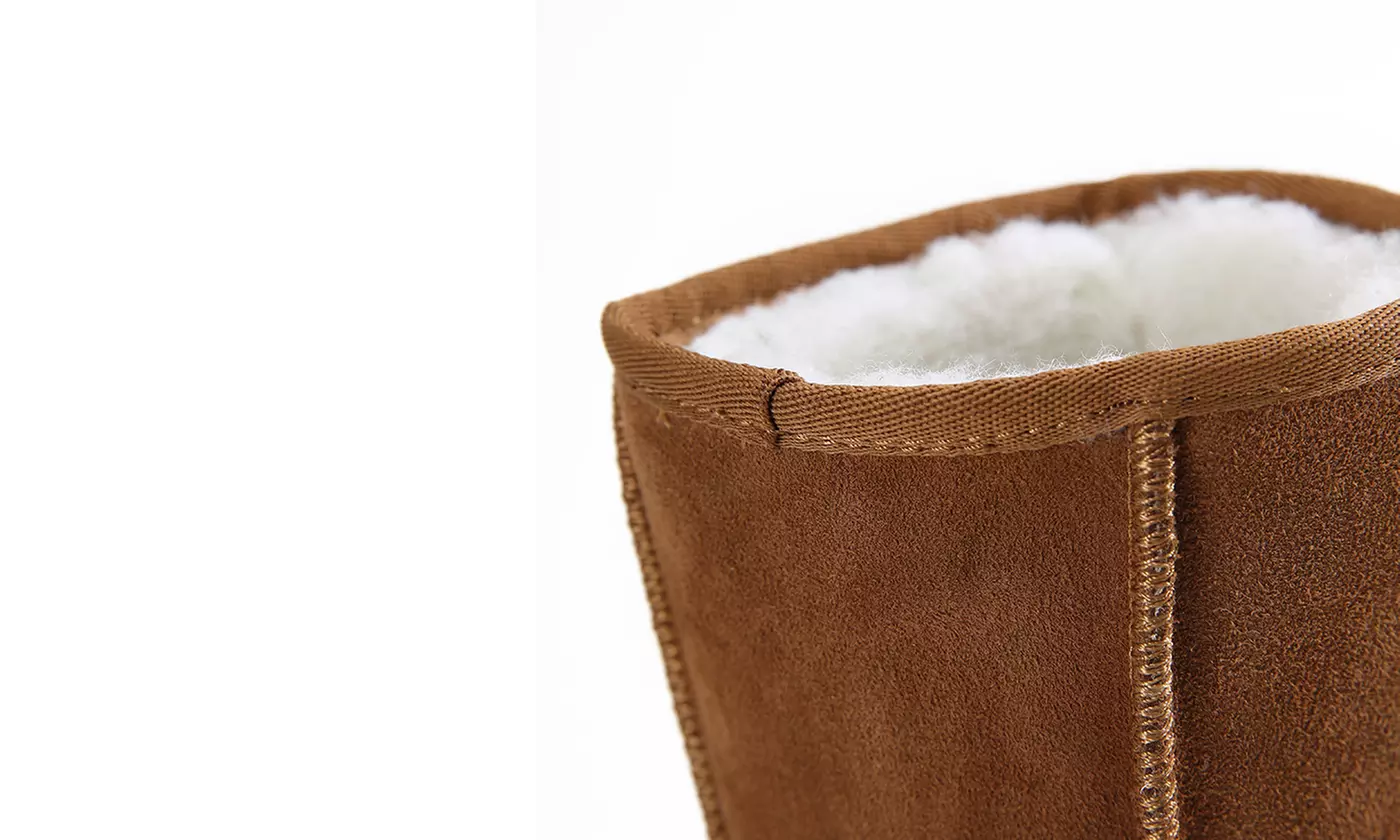 Boots en daim fourrées laine mérinos pour femme - Second Medium