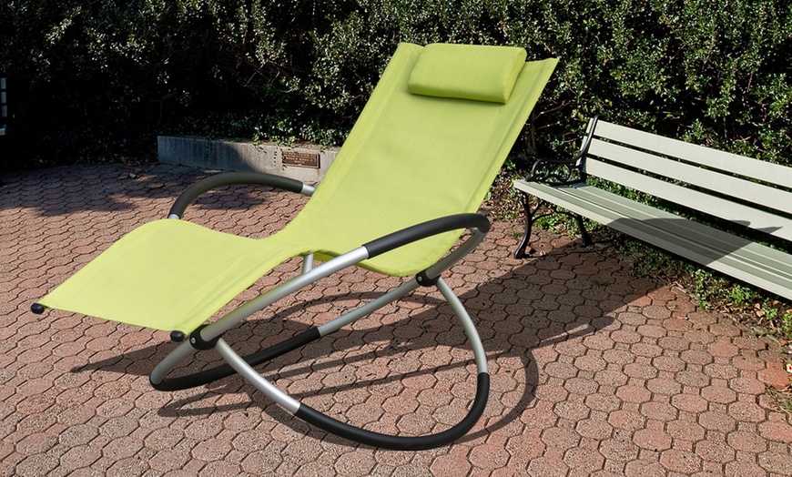 Image 8: Zero Gravity Rocking Lounger Chair