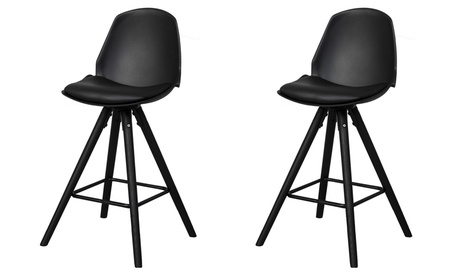 Coppia di sgabelli Noir con seduta in similpelle