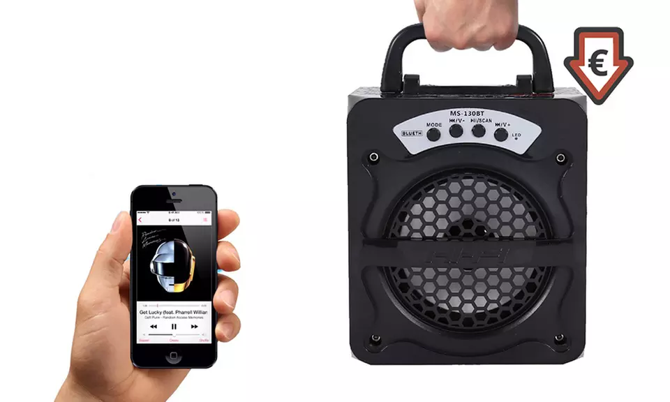 Outdoor-Bluetooth-HiFi-Lautsprecher mit tiefem Subwoofer und Tragegriff inkl. Versand - Primary Image