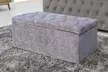 Ottoman Storage Box with Diamante Buttons in Choice of Design With Free Delivery - Second Medium