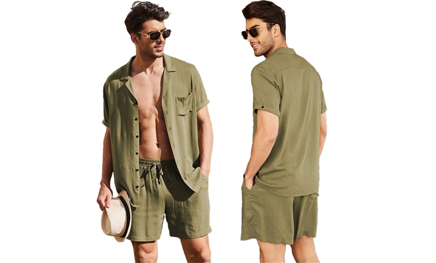 Image 4: Men's Linen Blend Co-Ord Set 