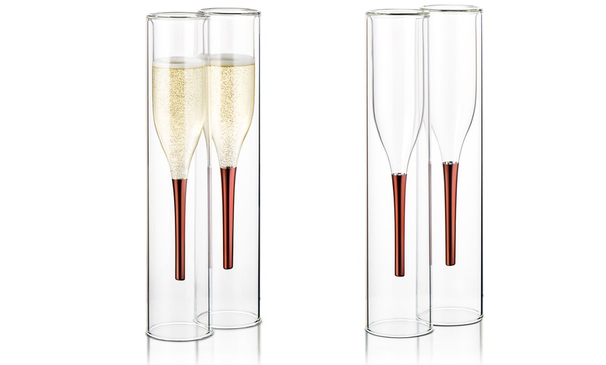 Image 1: Inside Out Champagne Flutes