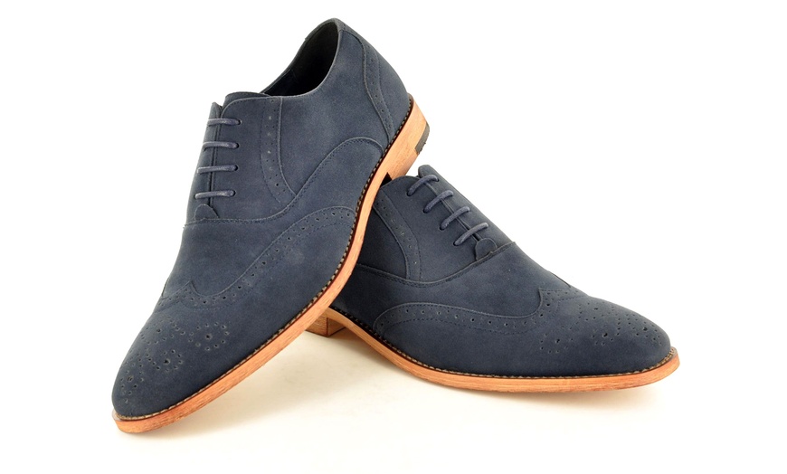 Image 14: Men's Faux Suede Brogue Shoes