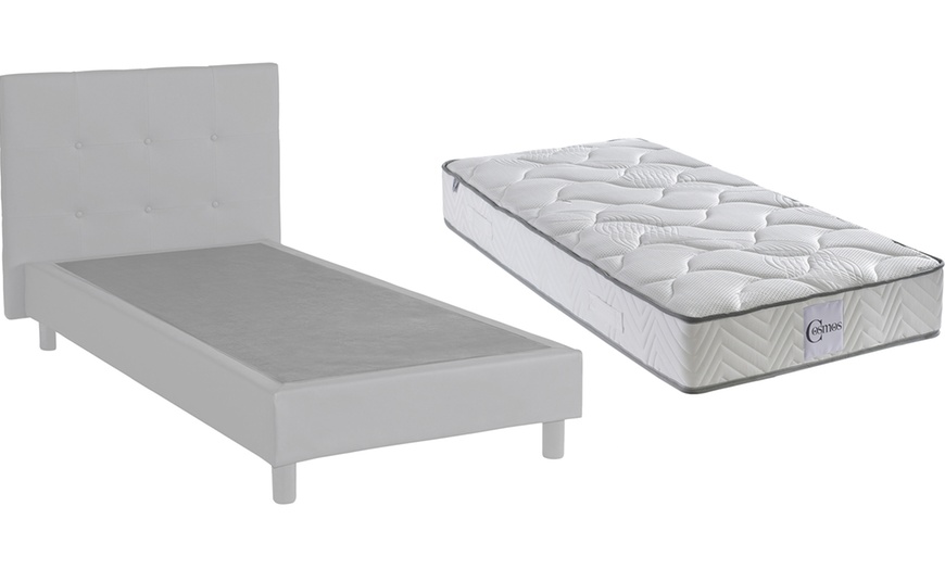 Image 16: Lit fixe Triomphe similicuir, matelas "Cosmos" en option