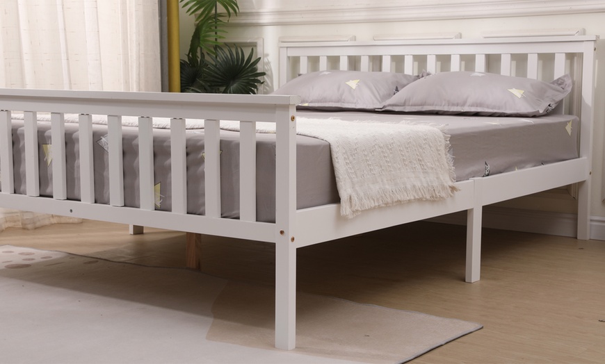 Image 7: King Size Pine Wood Bed Frame