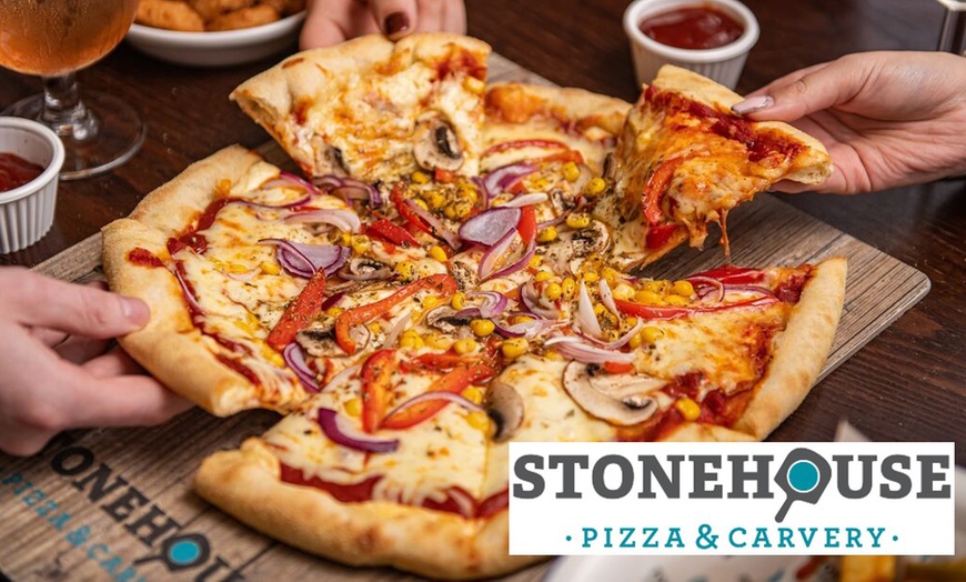 Image 1: Stonehouse Pizza & Carvery 2 Course for 2 & Up to 2 children 