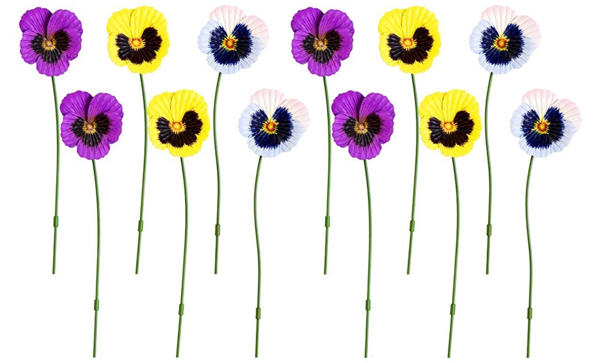 Image 12: 6- or 12-Packs of Pansy or Sunflower Design Stakes