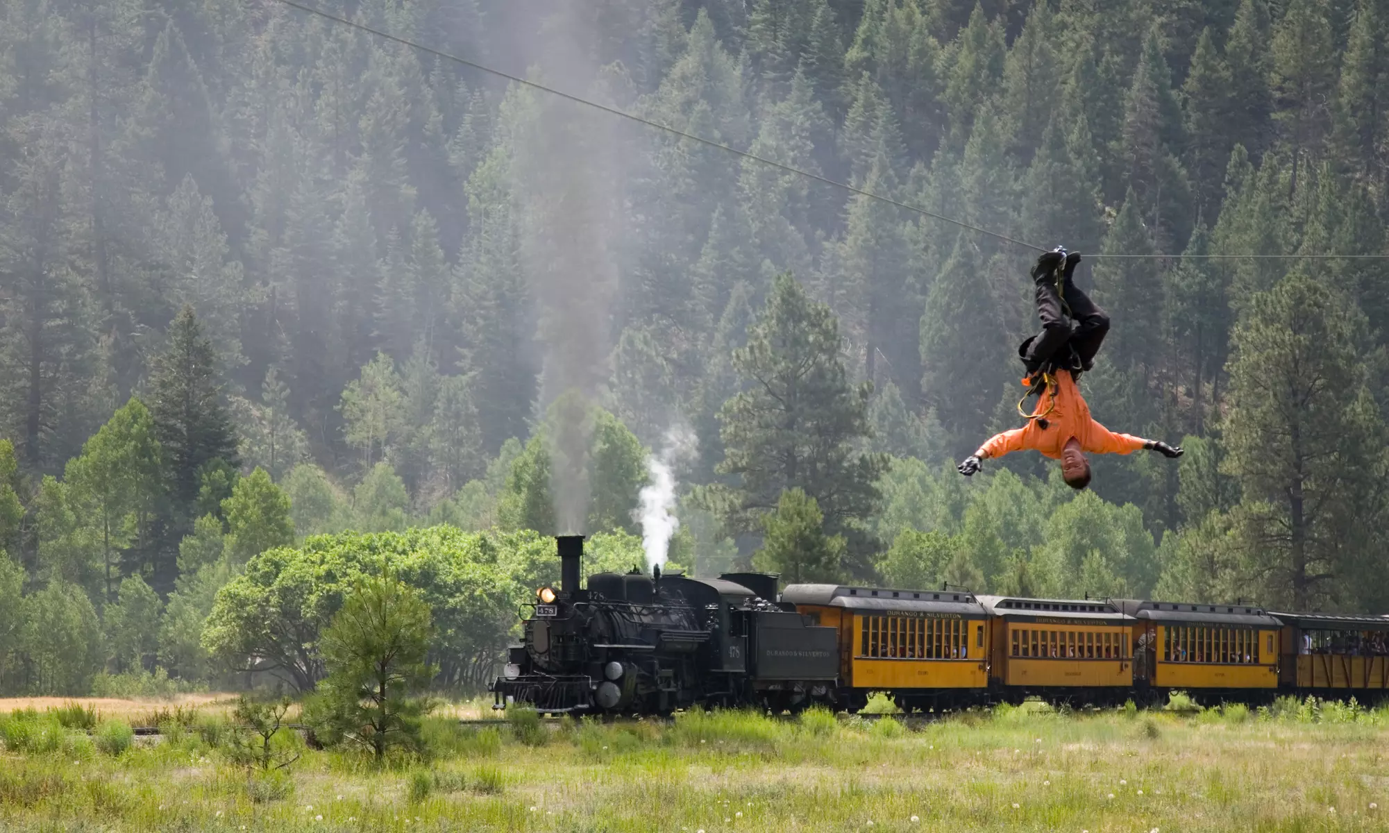$349 for a Full-Day Zipline Excursion with Train Ride for One at Soaring Tree Top Adventures ($499 Value) - Primary Image