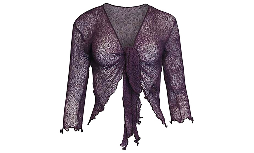 Image 37: Tie Front Lace Shrug