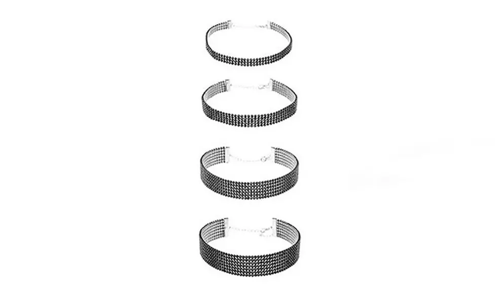 4 ou 8 colliers strass pour le tour de cou, coloris au choix - Second Medium