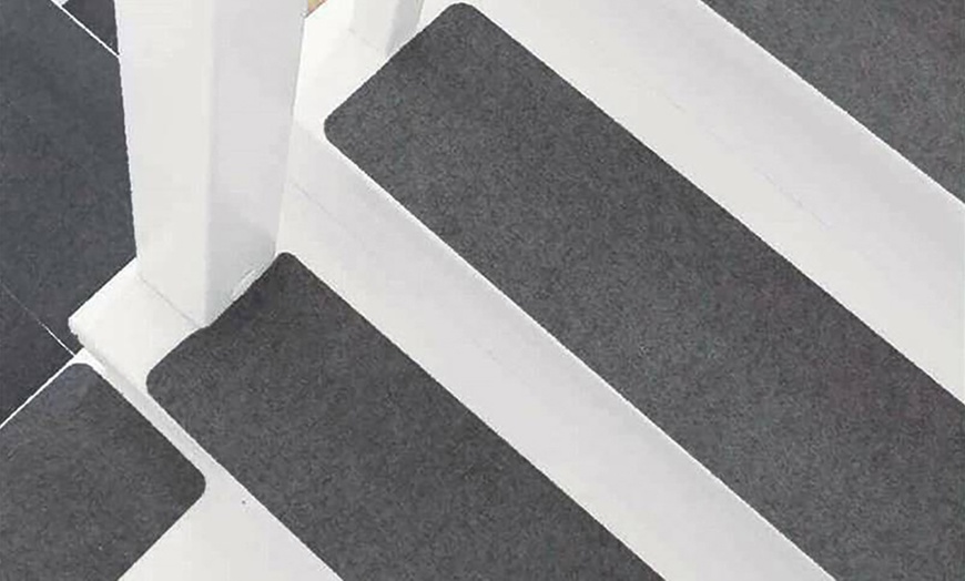 Image 3: Pack of 14 Non-Slip Stair Treads with Adhesive Backing