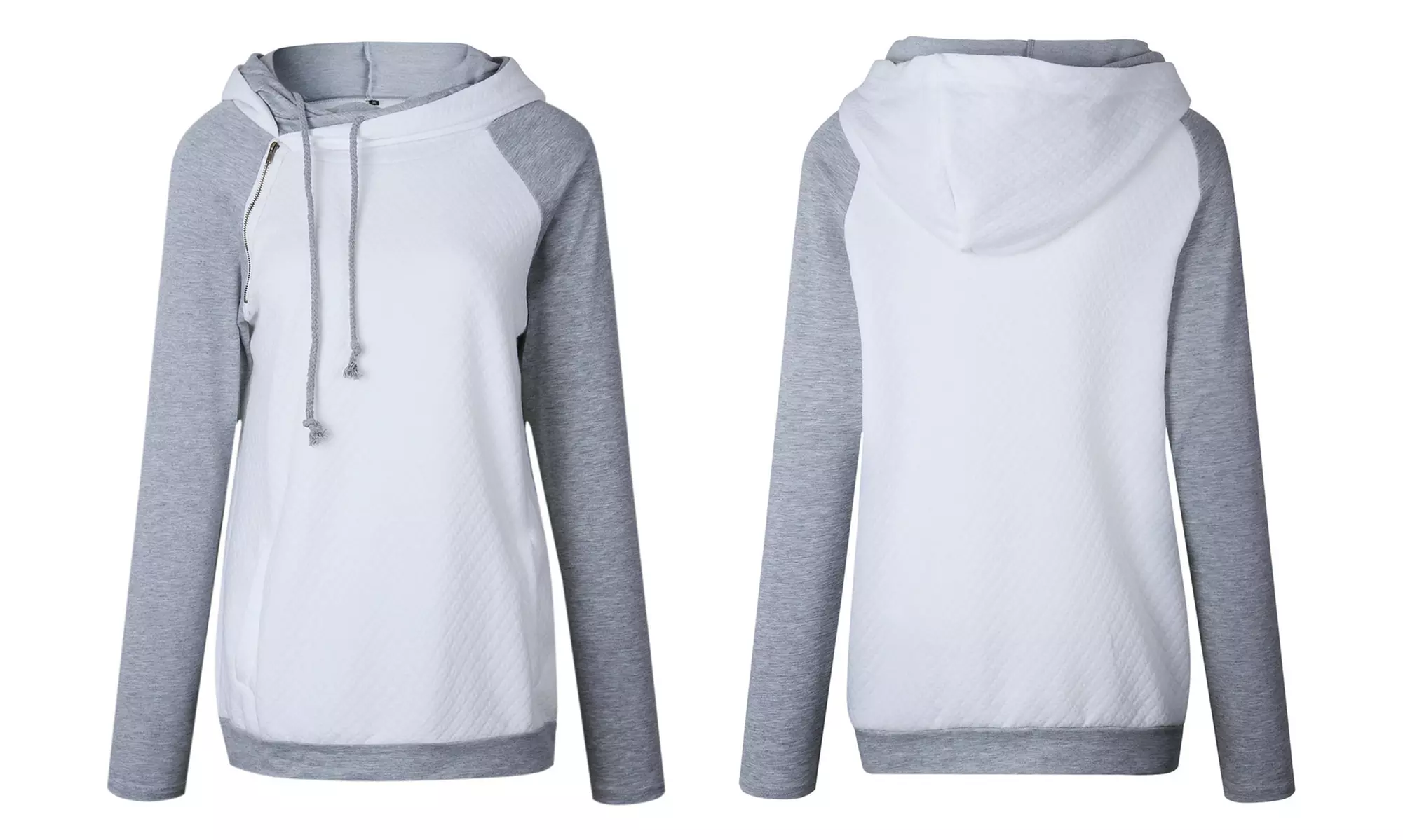 Women’s Side-Zippered Ribbed Hoodie - Second Medium