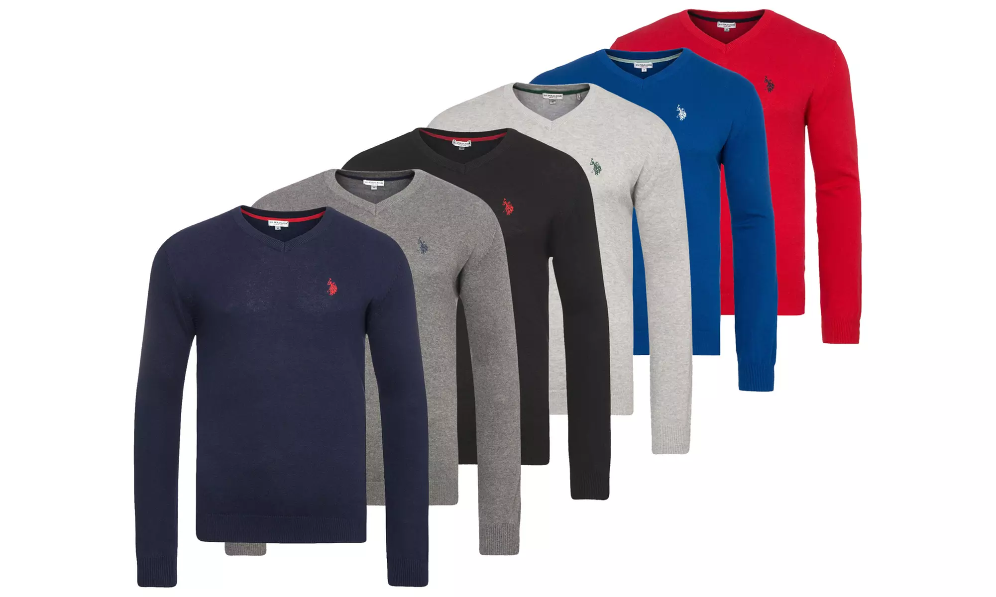 U.S. POLO ASSN. Strickpullover mit V-Ausschnitt in der Farbe und Größe nach Wahl - Primary Image