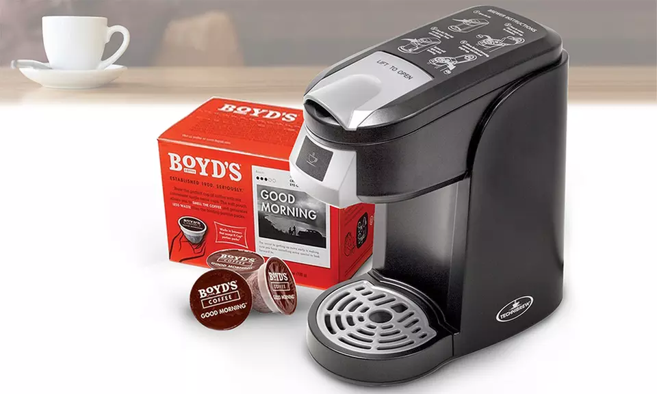 Technibrew Single-Serve Coffee Cup Brewer with Boyd's Good Morning Single-Serve Coffee Cups (20-Count) - Primary Image