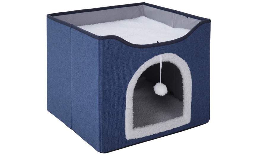 Image 2: Multifunctional Foldable Cat Bed with Scratching Pad 