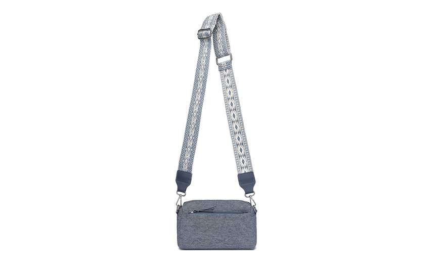 Image 20: Jacquard Strap Water-resistant Crossbody Bag