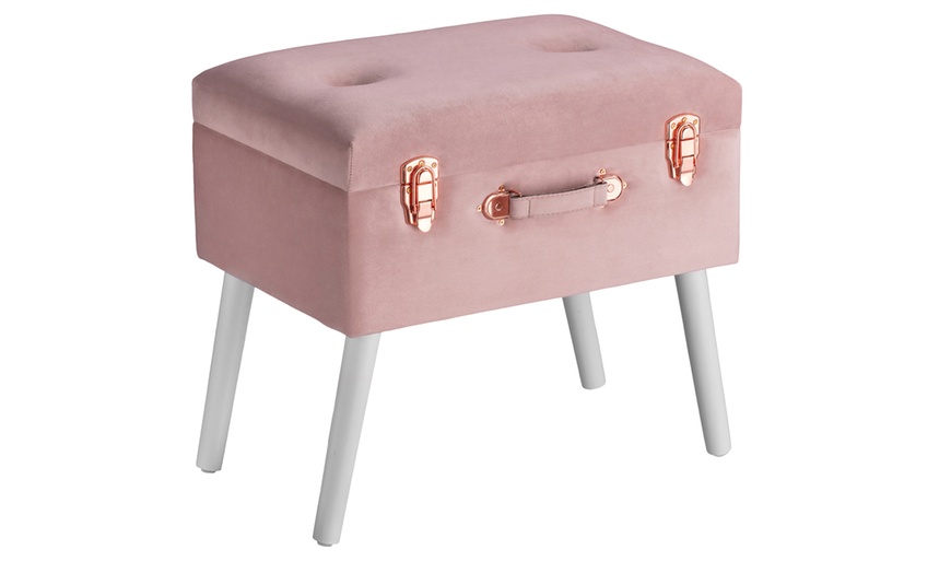 Image 13: Velvet Storage Stool