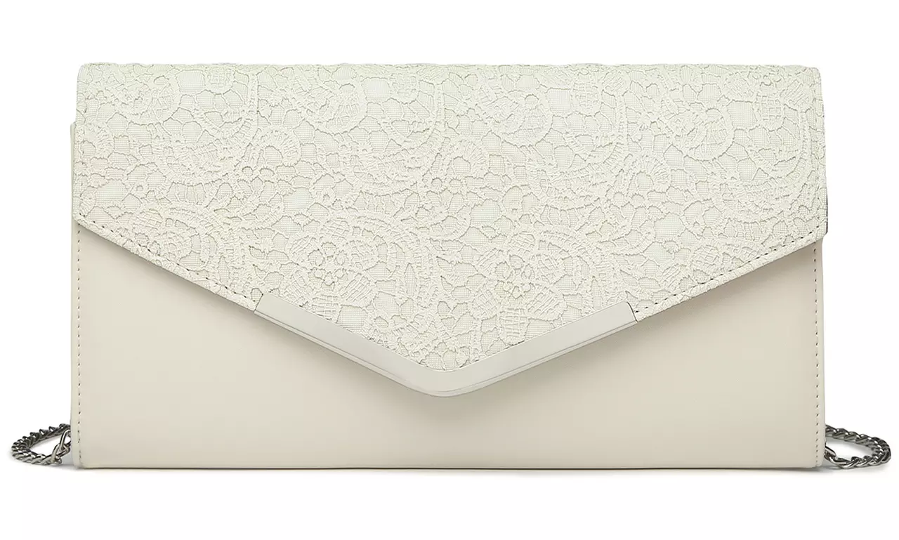 Lace-Detail Evening Clutch