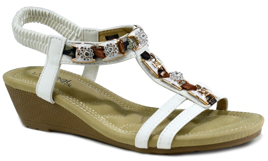 Image 8: Open Toe Wedge Sandals