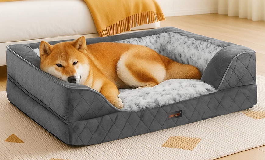 Image 4: Pawz Skylos Orthopaedic Dog Bed with Bolster Support