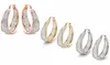 18K Gold Plated Inside Out Pave Crystal Hoop Earrings by Salvi
