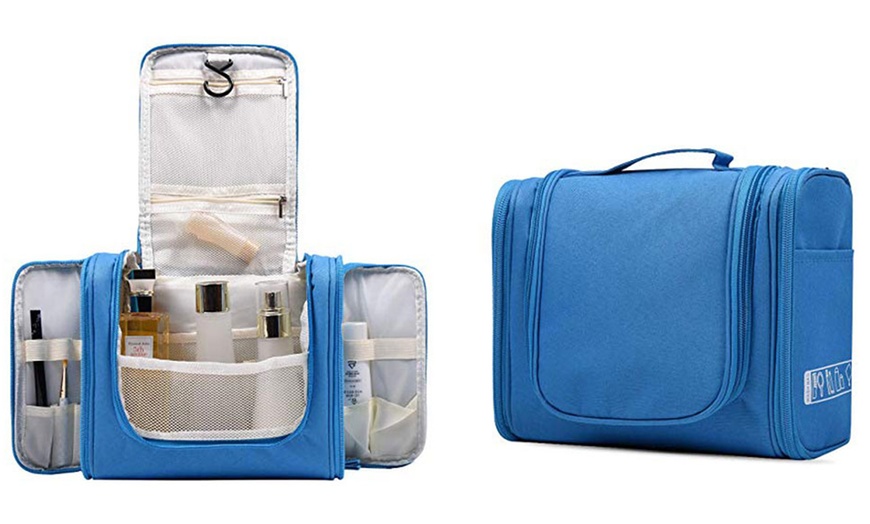 Image 8: One or Two Multi-Compartment Waterproof Toiletry Bags