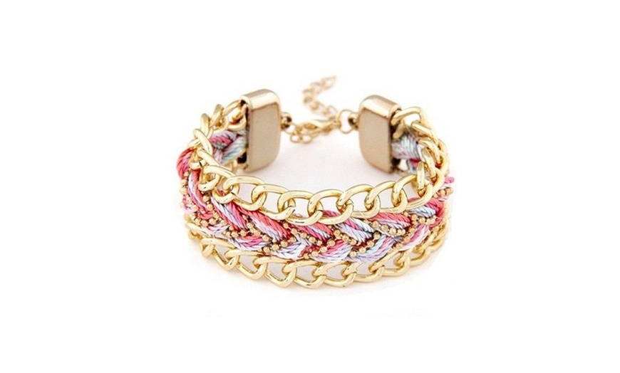 Image 6: Woven Thread Gold-Plated Bracelet