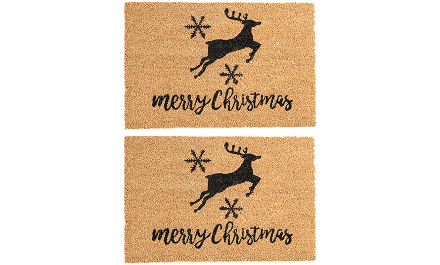 Image 3: Nicola Spring Christmas Coir Door Mats
