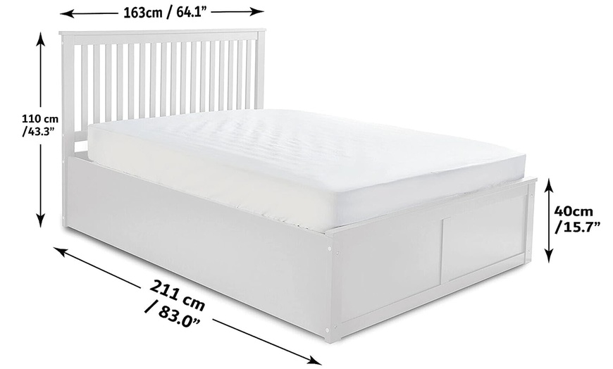 Image 5: White Wooden Ottoman Bed